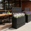 Tall Metal Planter Raised Garden Bed with Trellis 35.5in L x 11.9in W x 47.3in H - Large Flower Box Privacy Screen for Porch, Patio, Garden
