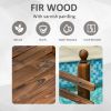 Fir Wood Walkway: 7.5ft Arched Garden Bridge with Side Railings for Streams