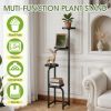 4 Tier Plant Stand Indoor Outdoor, Metal Plant Shelf for Multiple Plants, Corner Flower Stand Display Rack for Living Room Balcony Bedroom Patio Garde