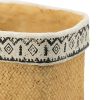Set of 2 Rectangular Basket Planters with Geometric Trim, L:10.5x8.5x8" S:7.5x5.5x6.5"