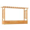Wooden Raised Garden Bed with Trellis & Flat Roof, Open-Ended Base Planter Box for Climbing Plants/Vegetables/Flowers
