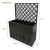 Tall Metal Planter Raised Garden Bed with Trellis 35.5in L x 11.9in W x 47.3in H - Large Flower Box Privacy Screen for Porch, Patio, Garden