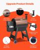 Wood Pellet Grill Smoker, 8 in 1 BBQ Grills for Outdoor Cooking, 575 Sq Inch Cook Area Electric Grill and Smoker, with LCD Screen Controller, Meat Pro