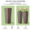 Outdoor plant flowerpot, plastic flowerpot, brown