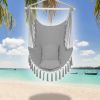 Pillow Tassel Hanging Chair Light Gray