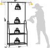 Plant Stand Indoor Outdoor, Heavy Duty Metal 3 Tiered Hanging Plant Shelf for Multiple Flower Planter Holder Tall Large Rack for Living Room Garden Ba