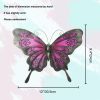 Metal Butterfly Wall Decor,12" Glass Butterfly Outdoor Wall Decor,Hanging Garden Decorations Outside for Yard Fence Patio
