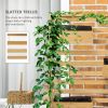 Plant Stand Outdoor with 5 Hanging Flower Boxes Wooden Lattice for Patio Porch Climbing Plants