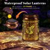 Present, Solar Lanterns Outdoor Waterproof, Garden Decor Gifts for Women Mom Grandma, Outdoor Hanging Lantern Solar Lights, Metal Decorative Light for