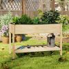 Wooden Raised Garden Bed with Legs and Lockable Wheels