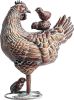 Metal Mother Hen and Chicks Statue for Yard and Garden,13.5" Lx18 H Outdoor Sculptures & Statues, Antique Metal Chicken Yard Art for Home Backyard Pat