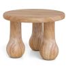 24" Round Mahogany Accent Table - Solid Wood, 110lbs Capacity, Indoor/Outdoor Use, Natural