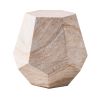 Direct Wicker Magnesium Oxide Marble-Look Accent Table for Indoor & Outdoor Use,Beige