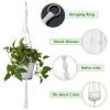 4 PCS Heavy Duty Hanging Plant Holder Natural Cotton Rope Planter Basket with Hanging Ring,Eco-Friendly Hanging Planter Basket Durable Cotton Rope Pla