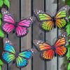 Metal Butterfly Wall Art Outdoor Decor - 4 Pack 9.8in Butterflies Wall Sculpture Hanging Decor for Outdoor and Indoor, Balcony Yard Patio Fence Garden