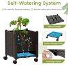 87 Inch Tall Raised Garden Bed with Plant Box Trellis and Lockable Wheels Adjustable Height