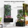 Raised Garden Bed with Trellis, Wall Mounted Flower Bed for Garden Balcony, Patio, 24"L x 9.1"W x 44.5"H