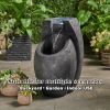 Backyard Water Fountain – 21.5' Tall Floor Standing Fountain, Indoor/Outdoor Modern Two-Tier Waterfall for Garden, Patio, or Yard Décor