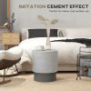 Lightweight Accent Table with Concrete Finish, Round Side Table with 4 Adjustable Feet for Indoor, Outdoor
