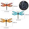 Metal Dragonfly Wall Decor Outdoor Garden Fence Art,Hanging Decorations for Living Room, Bedroom, 3 Pack