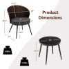 3 Pieces Patio Rattan Bistro Set with 2 Seat Cushions and Tempered Glass Tabletop