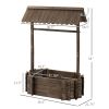 Wishing Well Planter, Wooden Raised Garden Bed, Ornamental Outdoor Flower Planter for Outdoor Garden, Yard, Lawn, and Home Decor