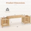 2-in-1 Wooden Garden Bench with 2 Planter Boxes, Fir Wood Outdoor Patio Seat for Yard & Lawn