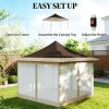 Rain shelter, tent, pergola, suitable for gardens, terraces, brown