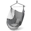 Pillow Tassel Hanging Chair Light Gray