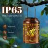Present, Solar Lanterns Outdoor Waterproof, Garden Decor Gifts for Women Mom Grandma, Outdoor Hanging Lantern Solar Lights, Metal Decorative Light for