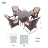 Direct Wicker Malachi Patio Wicker 5 Piece Square Dining Set