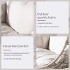 Direct Wicker Outdoor Indoor Swing Chair with 4-in-1 Cushions, Metal Frame, Wicker Hanging Chair, Grey