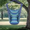 Distinctive Cotton Canvas Hanging Rope Chair with Pillows Blue