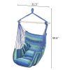 Distinctive Cotton Canvas Hanging Rope Chair with Pillows Blue