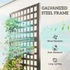 Galvanized Raised Garden Bed Planter Box with Trellis for Climbing Plants, Vegetable, Vines, 35" x 16" x 70", Gray