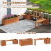 Garden Bench with Planter Boxes - Hardwood Build (Wear-Resistant), Displays Faux Trees/Potted Plants, Enhances Outdoor Aesthetic