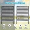 Metal Privacy Fence Panels for Outside, Slatted Privacy Screens with Stand