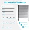 Metal Privacy Fence Panels for Outside, Slatted Privacy Screens with Stand