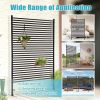 Metal Privacy Fence Panels for Outside, Slatted Privacy Screens with Stand