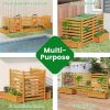 No-Dig Fir Wood Privacy Fence with Planter Boxes, 3-Panel AC Unit Screen for Outdoor Trash/Pool Equipment Concealment