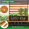 No-Dig Fir Wood Privacy Fence with Planter Boxes, 3-Panel AC Unit Screen for Outdoor Trash/Pool Equipment Concealment