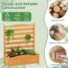 No-Dig Fir Wood Privacy Fence with Planter Boxes, 3-Panel AC Unit Screen for Outdoor Trash/Pool Equipment Concealment