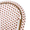 Outdoor PE Ratten and Aluminum French Bistro Chairs, Set of 2, Rusted Red & White, Bamboo Print Finish