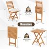 Outdoor Wood Bistro Set with Soft Seat Cushions and Table