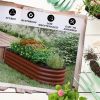 Outsunny 6.5' x 2' x 1.4' Galvanized Raised Garden Bed Kit, Outdoor Metal Elevated Planter Box with Safety Edging