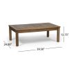 Patio Loveseat and Coffee Table Set, Patio Furniture Set with Cushion, Acacia Wood Frame Conversation Set for Garden, Backyard, Porch and Poolside
