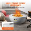 Propane Fire Pit, Outdoor Concrete Gas Fire Pit, 39 in Tabletop with Lava Rocks, Lid,Rain Cover,Adjust Flame Height Camping Firepit for Heating