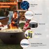 Propane Fire Pit, Outdoor Concrete Gas Fire Pit, 39 in Tabletop with Lava Rocks, Lid,Rain Cover,Adjust Flame Height Camping Firepit for Heating