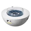 Propane Fire Pit, Outdoor Concrete Gas Fire Pit, 39 in Tabletop with Lava Rocks, Lid,Rain Cover,Adjust Flame Height Camping Firepit for Heating