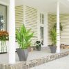 Outsunny Set of 3 MgO Tall Planters Indoor Outdoor Stackable Flower Pots with Drainage Holes for Garden Balcony Gray